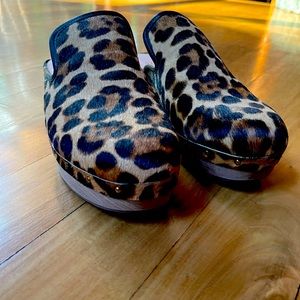 NEW: J. Crew Real Calf Fur & Leather Clogs